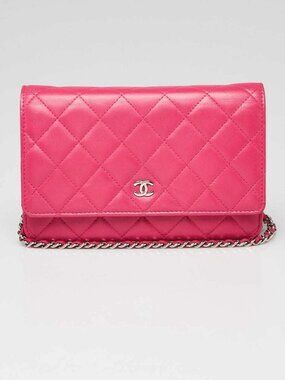 Chanel Pink Quilted Lambskin Leather Classic WOC Clutch Bag